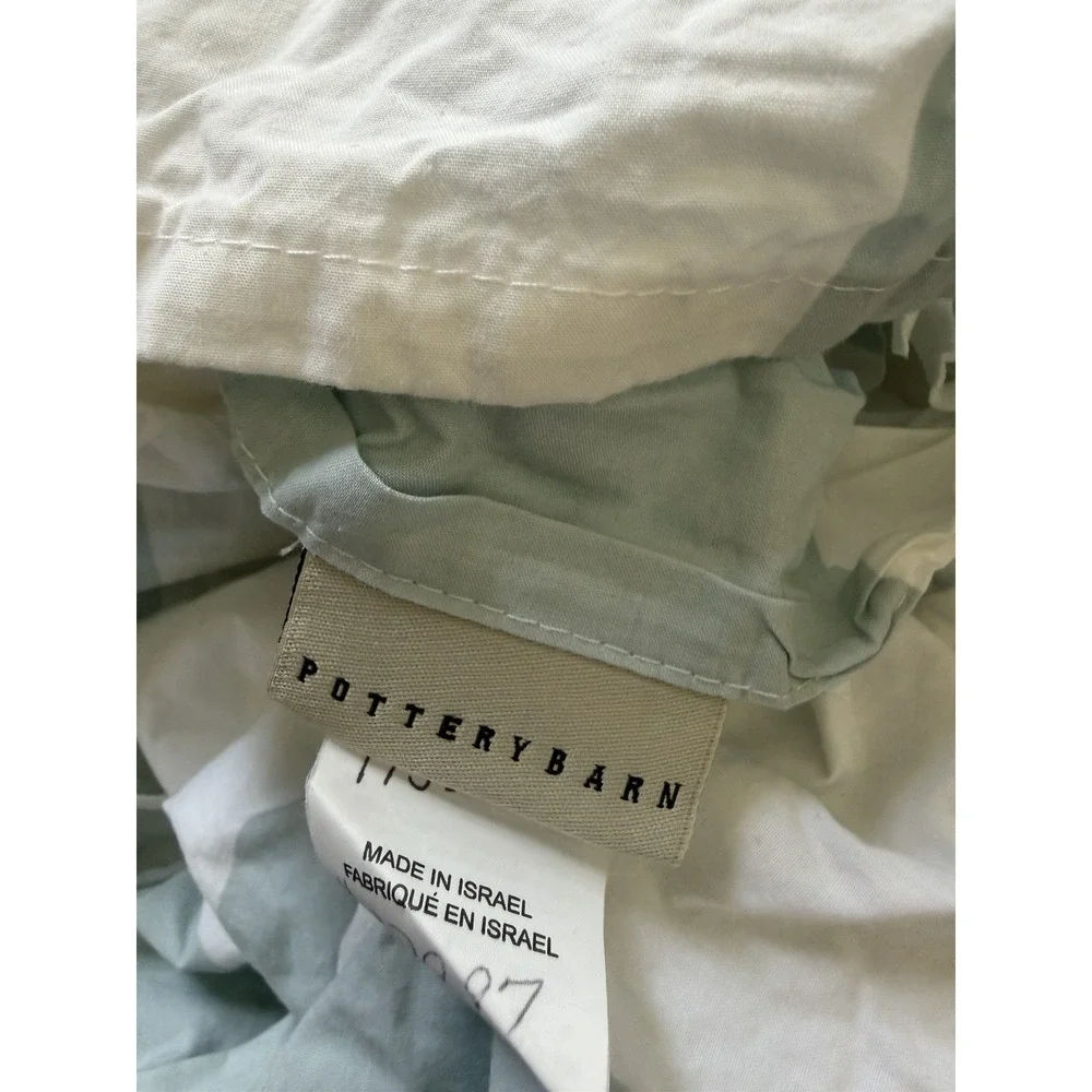 Pottery Barn Coastal Striped King Organic Cotton Duvet Cover. Cottage Country
